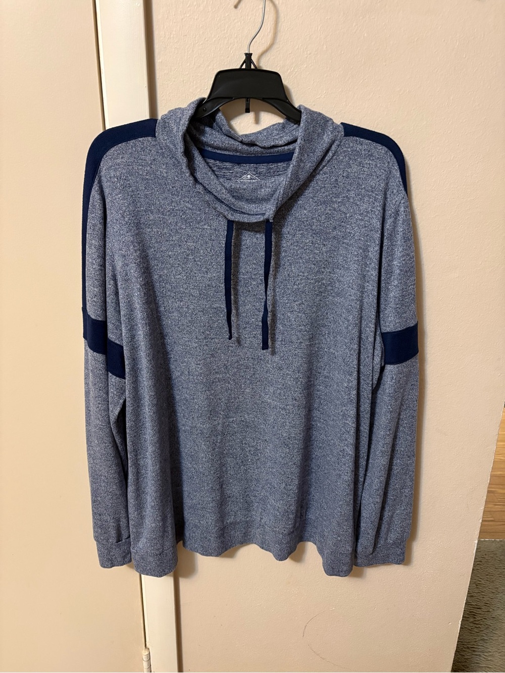 St John’s Bay Blue Cowlneck Drawstring Sweater Sz XXL